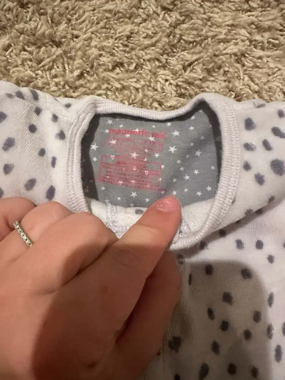 Magnetic Me Gray Polka Dot Footed Magnetic Sleepsuit